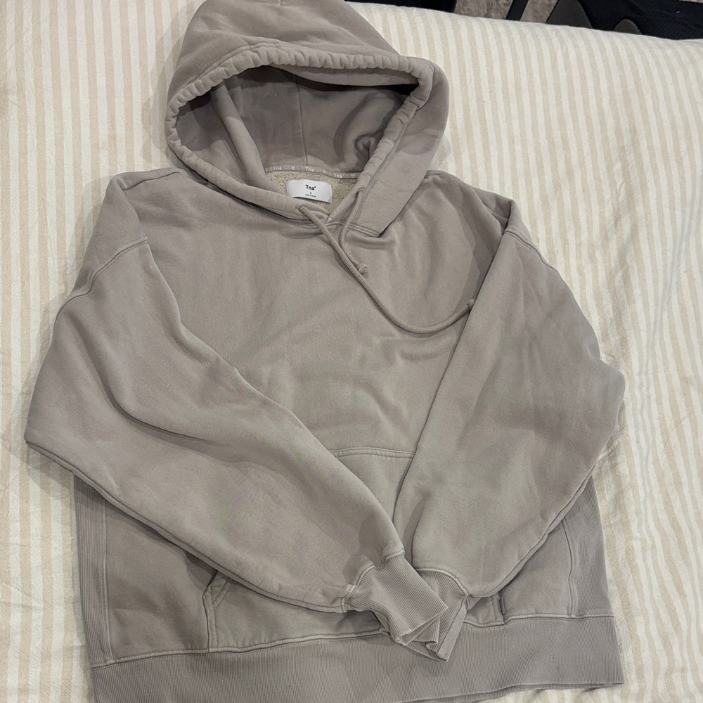 Aritzia TNA Taupe Hooded Sweatshirt